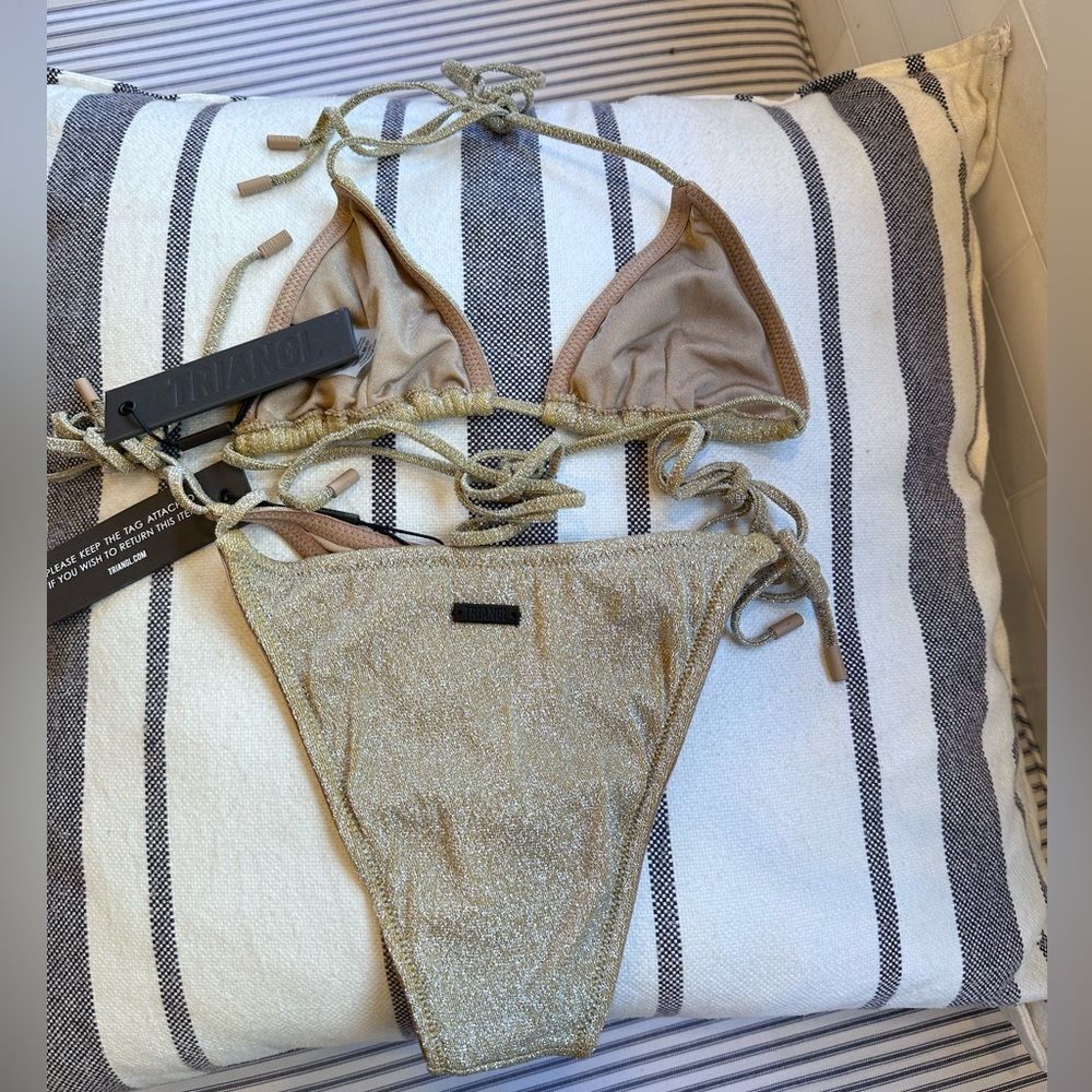 TRIANGL VINCA GOLD SET NEW WITH TAGS + BAG - Picture 8 of 8